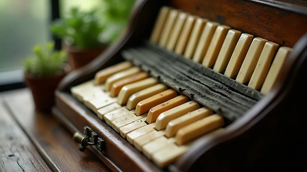 Antique Accordion and Miniature Garden