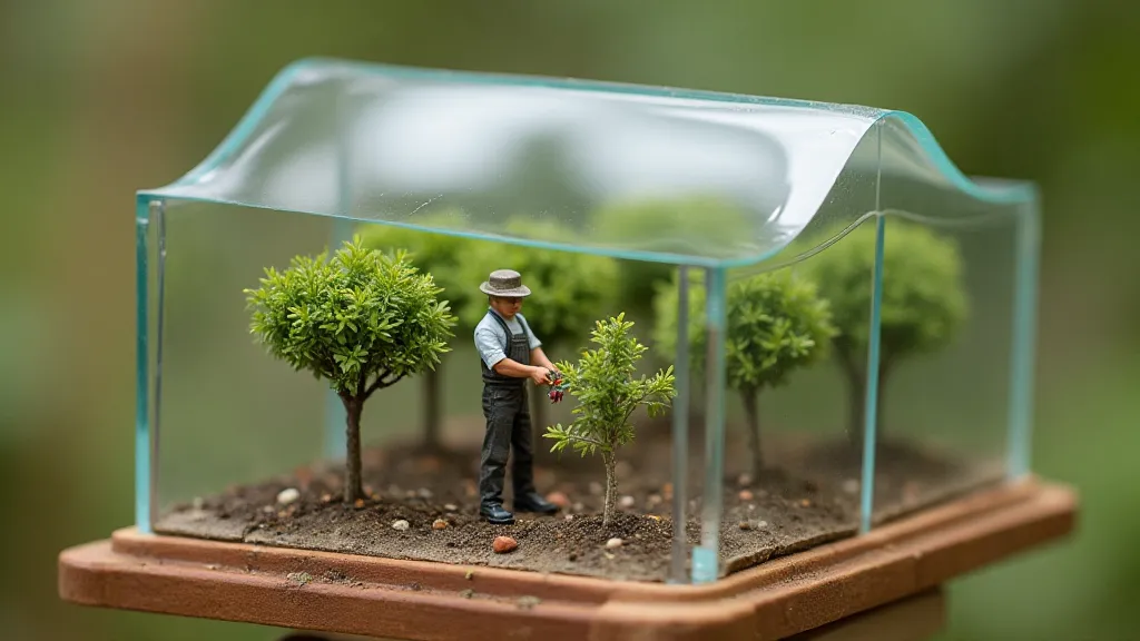 Miniature greenhouse scene