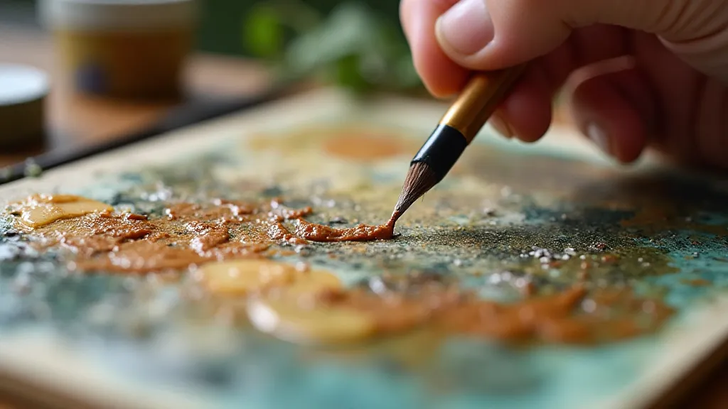 Miniature paint palette showing earth tones