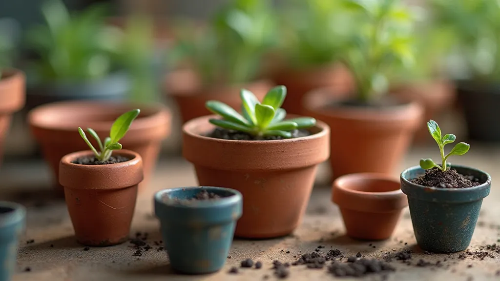Variety of Miniature Flower Pots