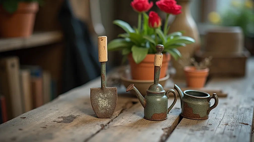Vintage miniature garden tools